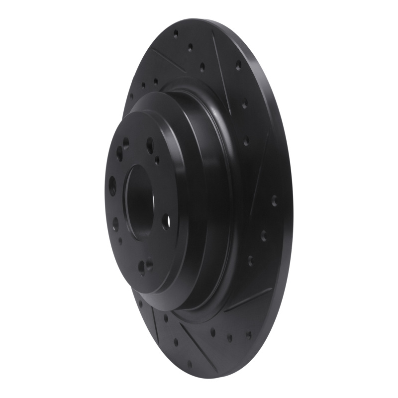 Acura TL Brake Rotor (1) - Rear Right - R1 Concepts - Drilled & Slotted - Black - `09-`14